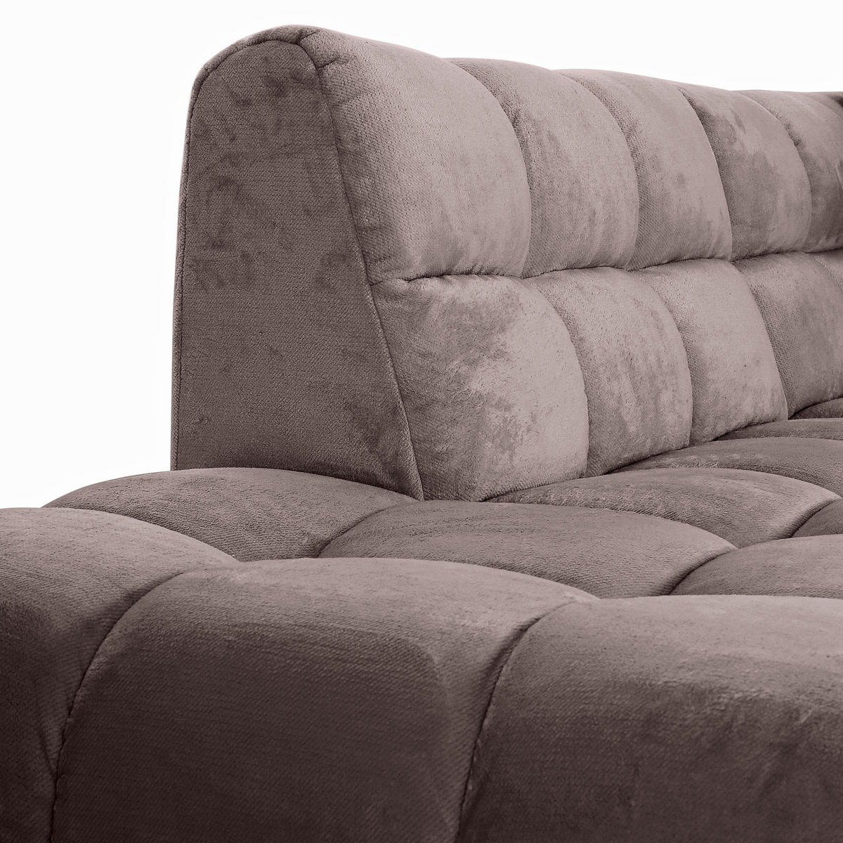 HÖRNSOFFA i plysch lerfärgad  - lerfärgad/svart, Klassisk, textil/plast (282/155cm) - MID.YOU