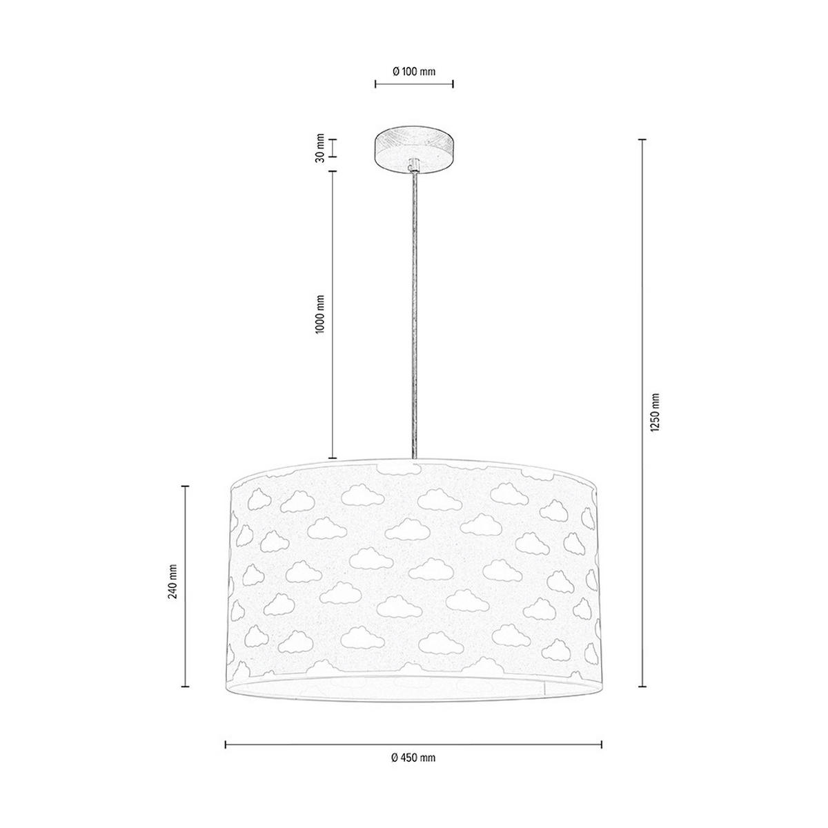 HÄNGELEUCHTE 93851361 FIETE 45/45/125 cm  - Grauweiß, Design, Textil (45/45/125cm)