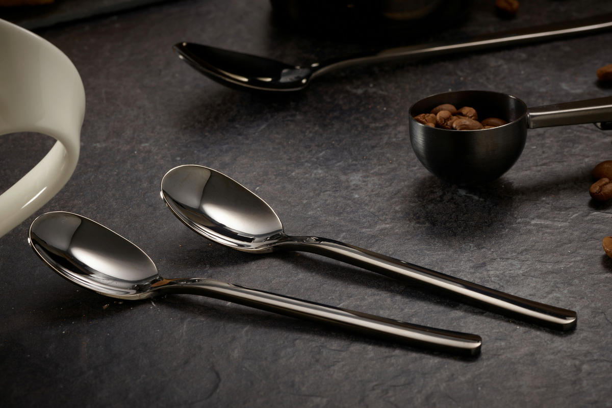 KAFFEESET 23-teilig  - Schwarz, Design, Metall (10,5cm) - Echtwerk