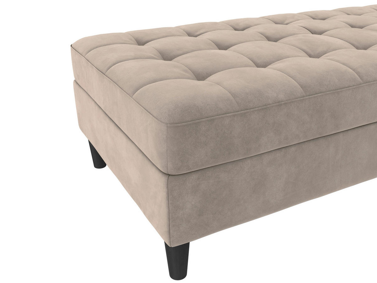 HOCKER in Textil Taupe  - Taupe/Schwarz, Basics, Kunststoff/Textil (130/43/69cm) - Livetastic
