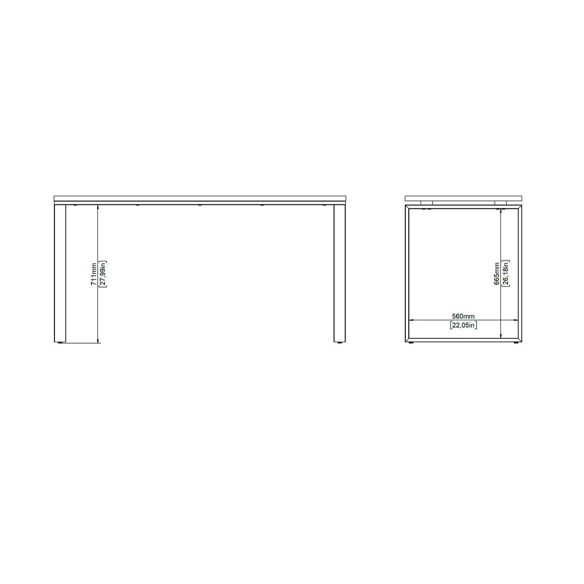 SCHREIBTISCH 150/60/75,6 cm  in Eichefarben  - Eichefarben/Grau, MODERN, Holzwerkstoff/Metall (150/60/75,6cm) - MID.YOU