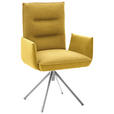 ARMLEHNSTUHL  in Flachgewebe  - Edelstahlfarben/Gelb, Design, Textil/Metall (59/93/59cm) - Dieter Knoll