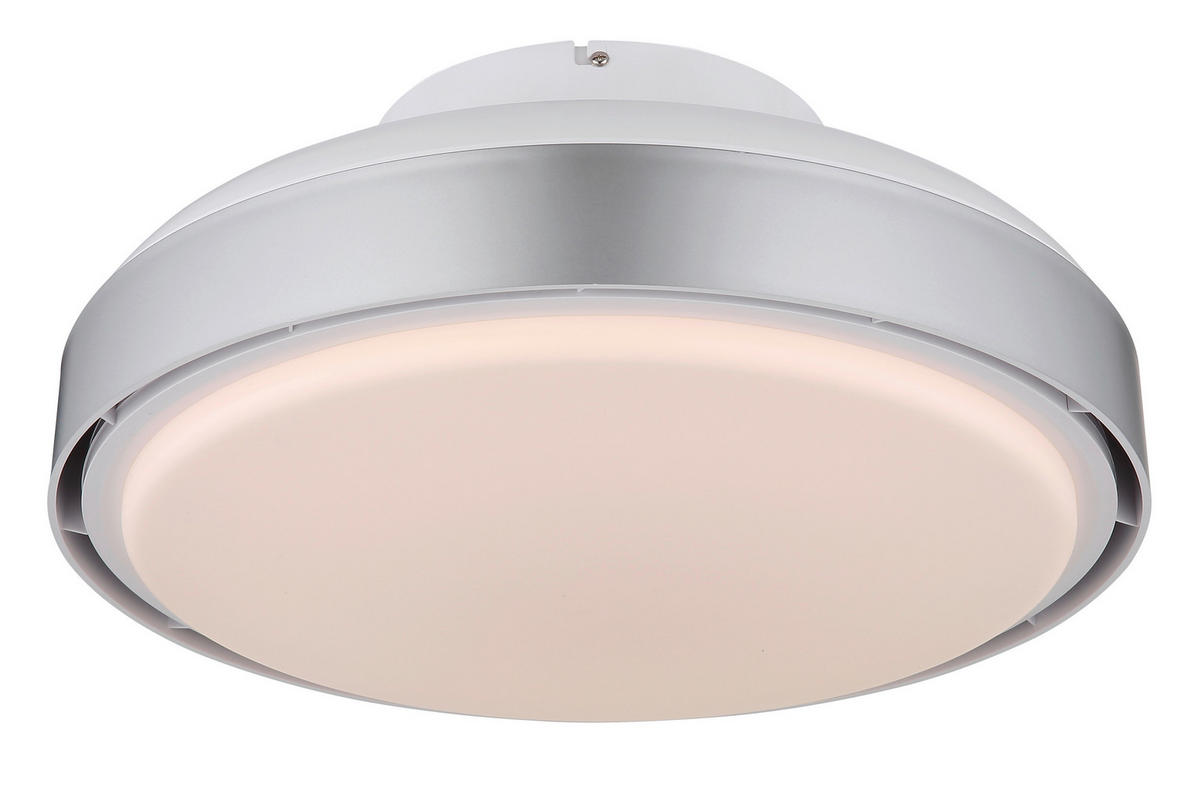 Deckenleuchte mit Ventilator CARNEY 45/20 cm   - Silberfarben/Opal, Basics, Kunststoff (45/20cm) - Globo