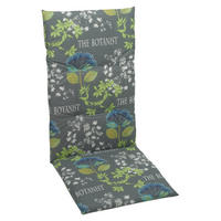 SESSELAUFLAGE in Blau, Grau, Grün Floral  - Blau/Grau, Design, Textil (48/5/118cm)