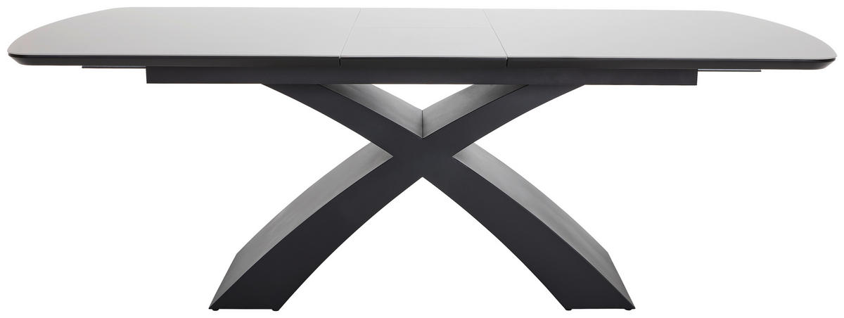 ESSTISCH in Metall, Glas, Holzwerkstoff 178/98/76 cm  - Schwarz/Grau, MODERN, Glas/Holzwerkstoff (178/98/76cm) - Livetastic