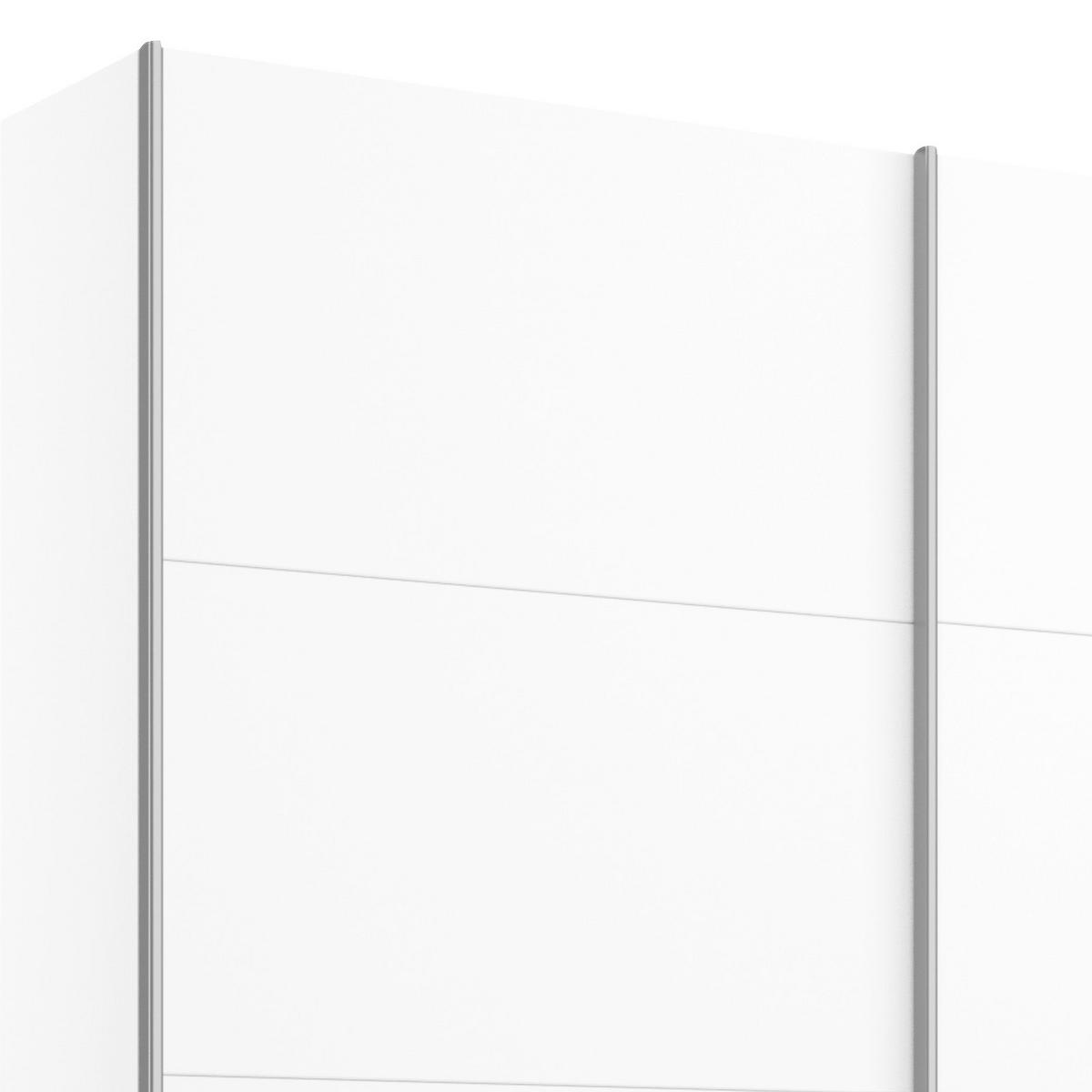SCHWEBETÜRENSCHRANK in Weiss  - Weiss/Alufarben, Modern, Holzwerkstoff/Metall (181/210/62cm) - Rauch Möbel