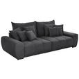 BIGSOFA in Samt Grau  - Schwarz/Grau, KONVENTIONELL, Holz/Textil (280/67/120cm) - Carryhome