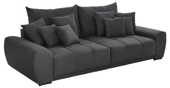 BIGSOFA in Samt Grau  - Schwarz/Grau, KONVENTIONELL, Holz/Textil (280/67/120cm) - Carryhome