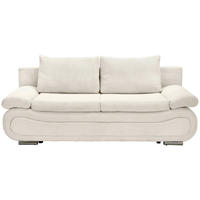 SCHLAFSOFA  mit Bettfunktion erhältlich Cord Creme  - Chromfarben/Creme, Design, Textil/Metall (200/78/90cm) - Venda