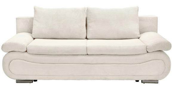 SCHLAFSOFA  in Cord Creme  - Chromfarben/Creme, Design, Textil/Metall (200/78/90cm) - Venda