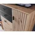 GARDEROBE 6-teilig in 282/202/38 cm - Schwarz/Eiche Artisan, Design, Holzwerkstoff/Textil (282/202/38cm) - Voleo