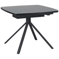 ESSTISCH 90-130/90/76 cm Nachbildung  Keramik, Holzwerkstoff ausziehbar quadratisch Grau, Schwarz  - Schwarz/Grau, Design, Keramik/Holzwerkstoff (90-130/90/76cm) - Novel