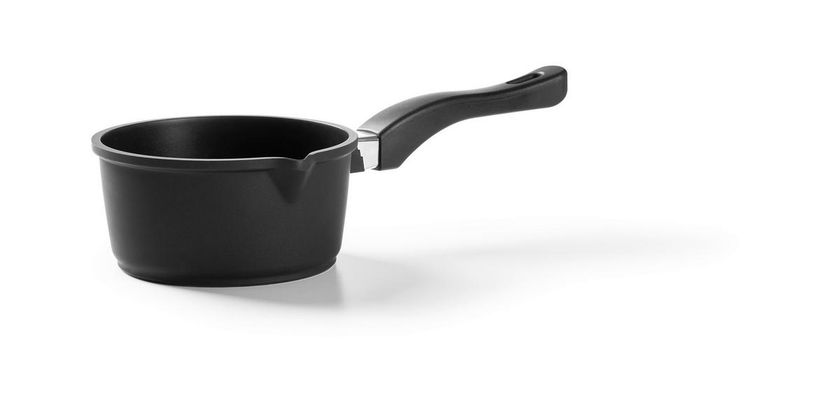 STIELKASSEROLLE Turin 1,1 l  - Edelstahlfarben/Schwarz, Konventionell, Kunststoff/Metall (16/8,5cm) - Homeware Profession.