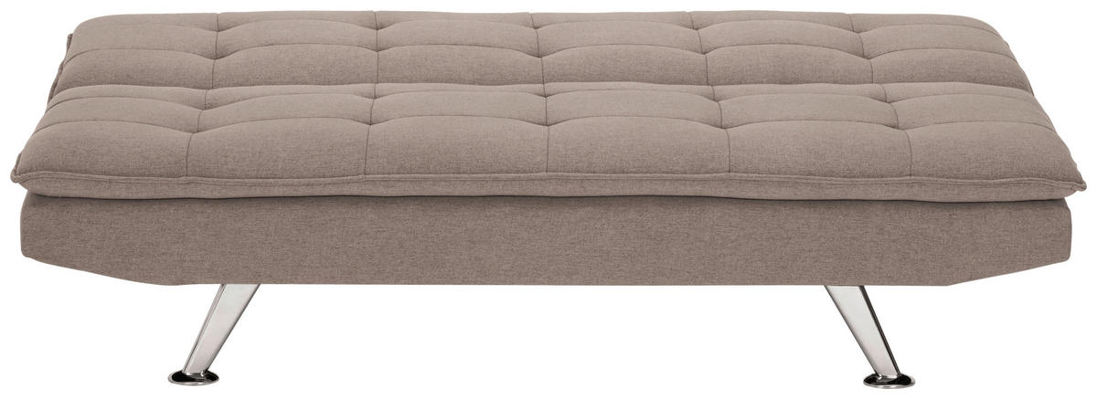 BÄDDSOFFA i linneimitation brun  - brun/silver, Basics, metall/textil (194/87/102cm) - MID.YOU