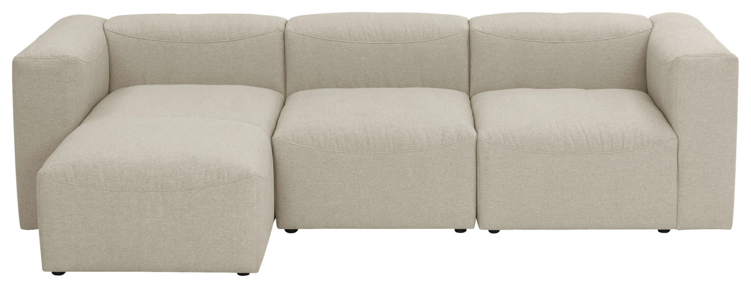 ECKSOFA  in Flachgewebe Creme   - Creme, Design, Kunststoff/Textil (275/73/160cm) - Max Winzer