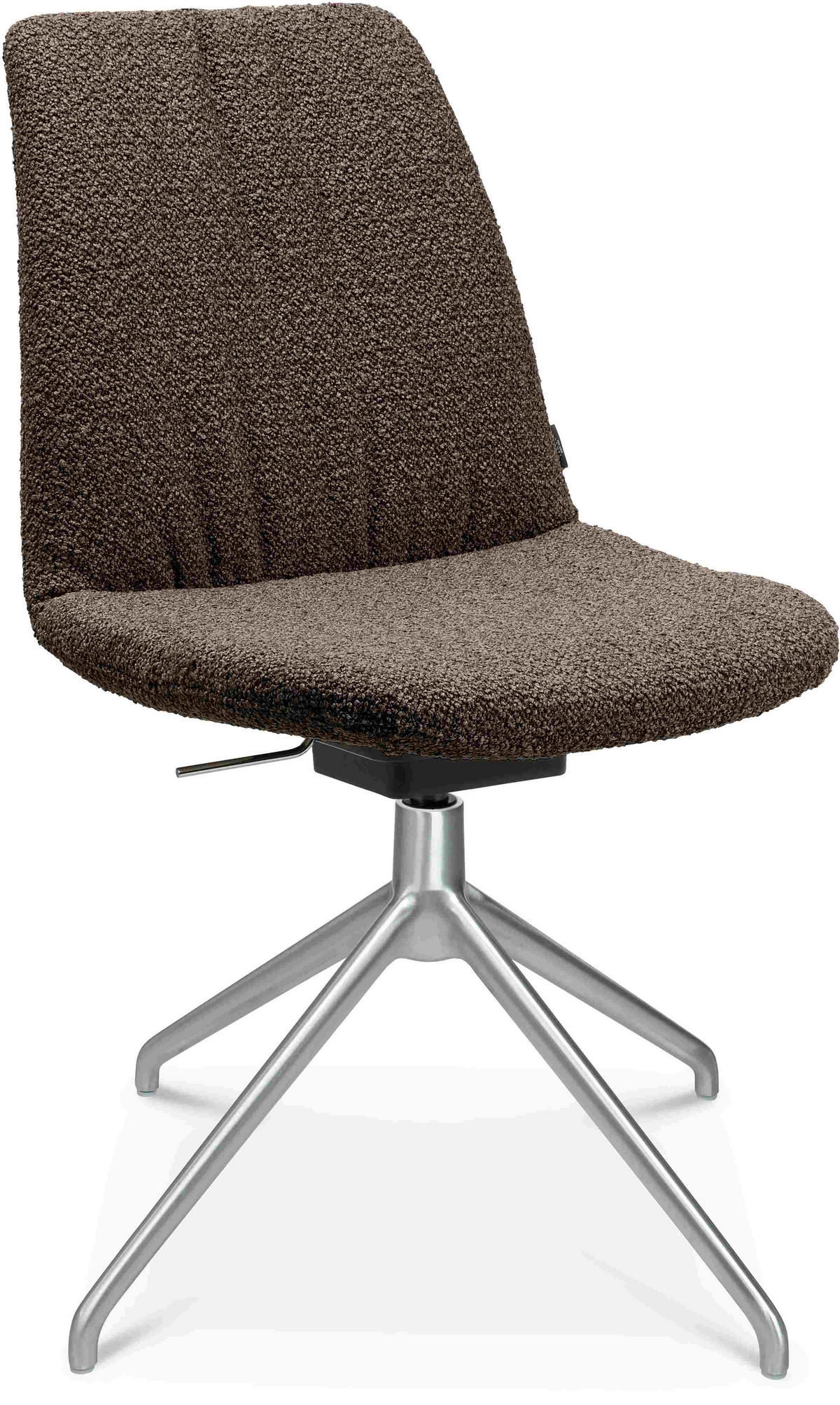 STUHL  in Aluminium Flachgewebe  - Dunkelbraun, Design, Textil/Metall (46/81,5-84,5/55cm) - Johann Jakob