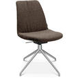 STUHL  in Aluminium Flachgewebe Metall, Textil  - Dunkelbraun, Design, Textil/Metall (46/81,5-84,5/55cm) - Johann Jakob
