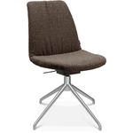 STUHL  in Aluminium Flachgewebe Metall, Textil  - Dunkelbraun, Design, Textil/Metall (46/81,5-84,5/55cm) - Johann Jakob