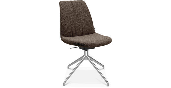STUHL in Aluminium Flachgewebe Metall, Textil - Dunkelbraun, Design, Textil/Metall (46/81,5-84,5/55cm) - Johann Jakob