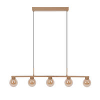 HÄNGELEUCHTE 5er Pendelleuchte DONIKA 116/12/150 cm   - Braun, KONVENTIONELL, Glas/Metall (116/12/150cm) - Näve