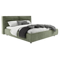 POLSTERBETT 180/200 cm  Olivgrün  - Schwarz/Olivgrün, Design, Kunststoff/Textil (180/200cm) - Lomoco