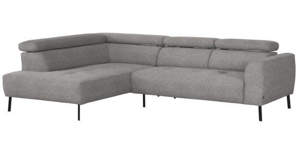 ECKSOFA in Webstoff Taupe 205/280 cm - Taupe/Schwarz, Design, Textil/Metall (205/280cm) - Xora