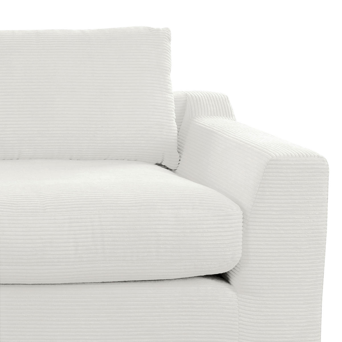 BIGSOFA in Cord Weiß  - Schwarz/Weiß, Design, Kunststoff/Textil (276/90/109cm) - home24