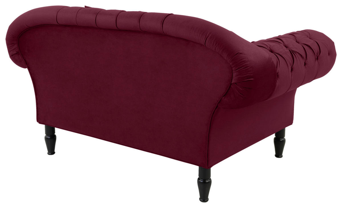 XXL-SESSEL in Velours Rot  - Rot/Schwarz, Design, Holz/Textil (180/94/103cm) - MID.YOU