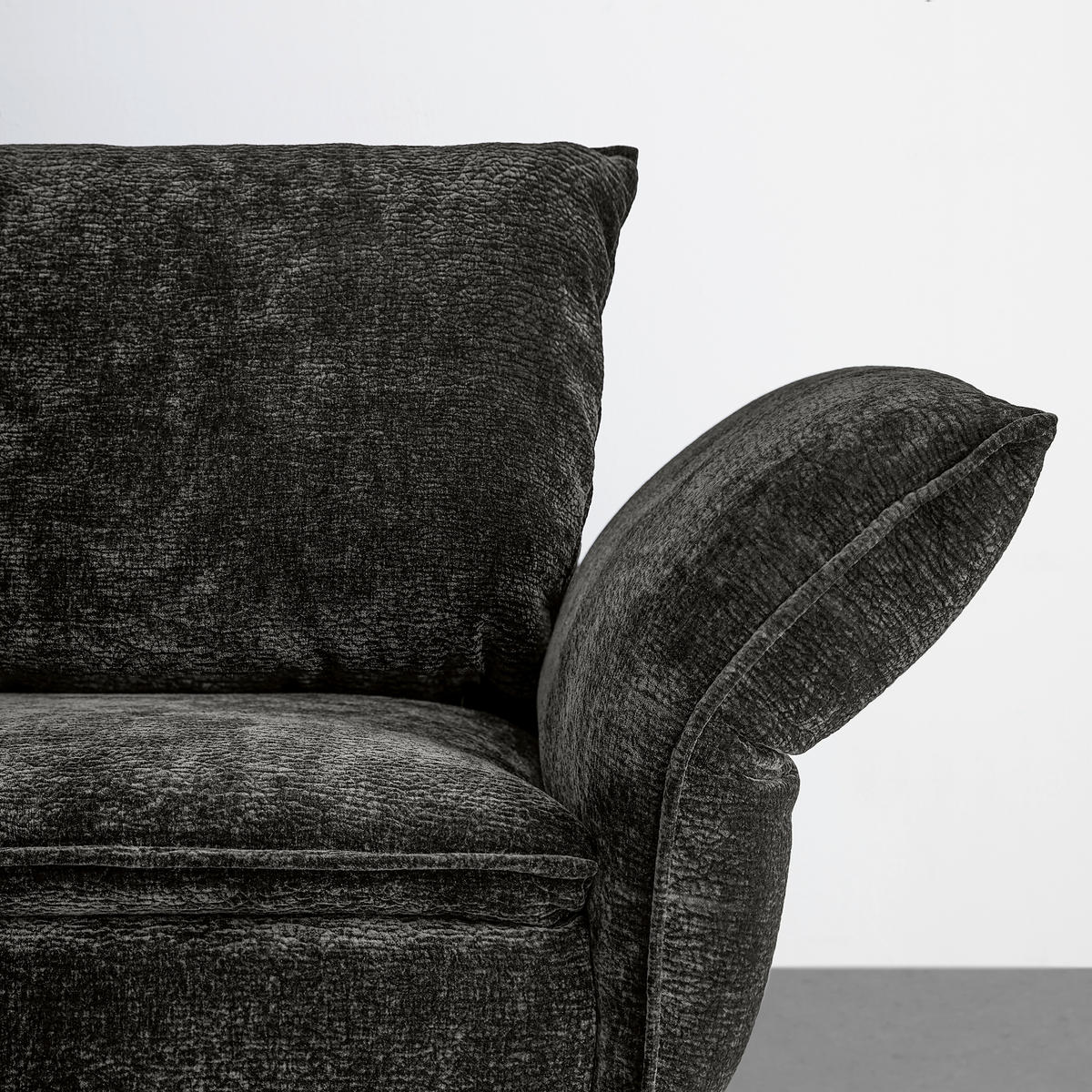 MEGASOFA Flachgewebe Dunkelbraun  - Dunkelbraun/Schwarz, Modern, Textil/Metall (272/87/107cm) - MID.YOU