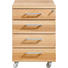 ROLLCONTAINER Kernbuche furniert, teilmassiv Buchefarben - Buchefarben/Silberfarben, KONVENTIONELL, Holz/Kunststoff (40/57/65cm) - LINEA NATURA