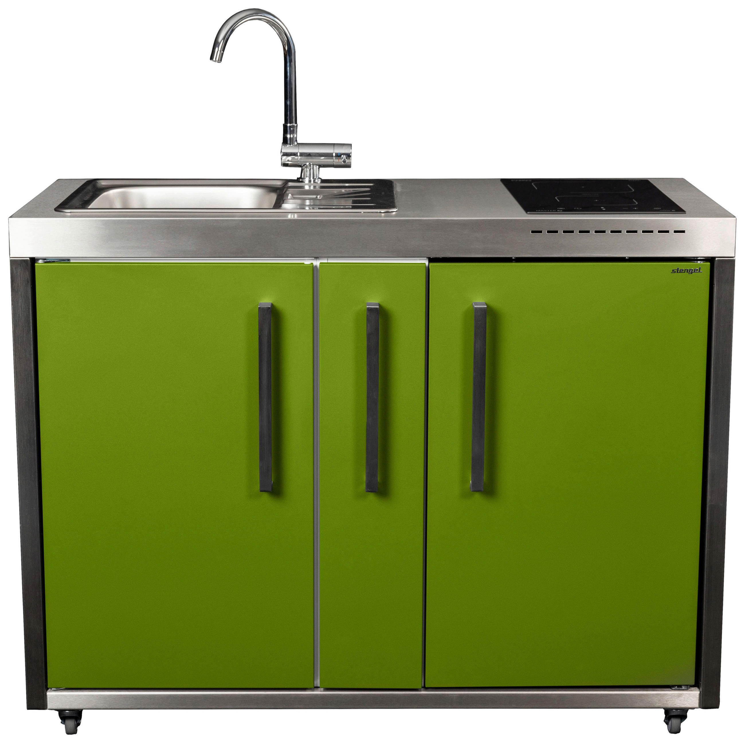 OUTDOORKÜCHE  - Edelstahlfarben/Grün, Basics, Metall (127/98/62cm)