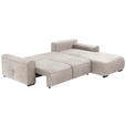 ECKSOFA Creme Chenille  inkl. Zierkissen, Rückenkissen, Nierenkissen, Bettkasten, Schlaffunktion, Rücken echt, Liegefläche im Originalstoff  - Creme/Grau, KONVENTIONELL, Kunststoff/Textil (293/205cm) - Carryhome