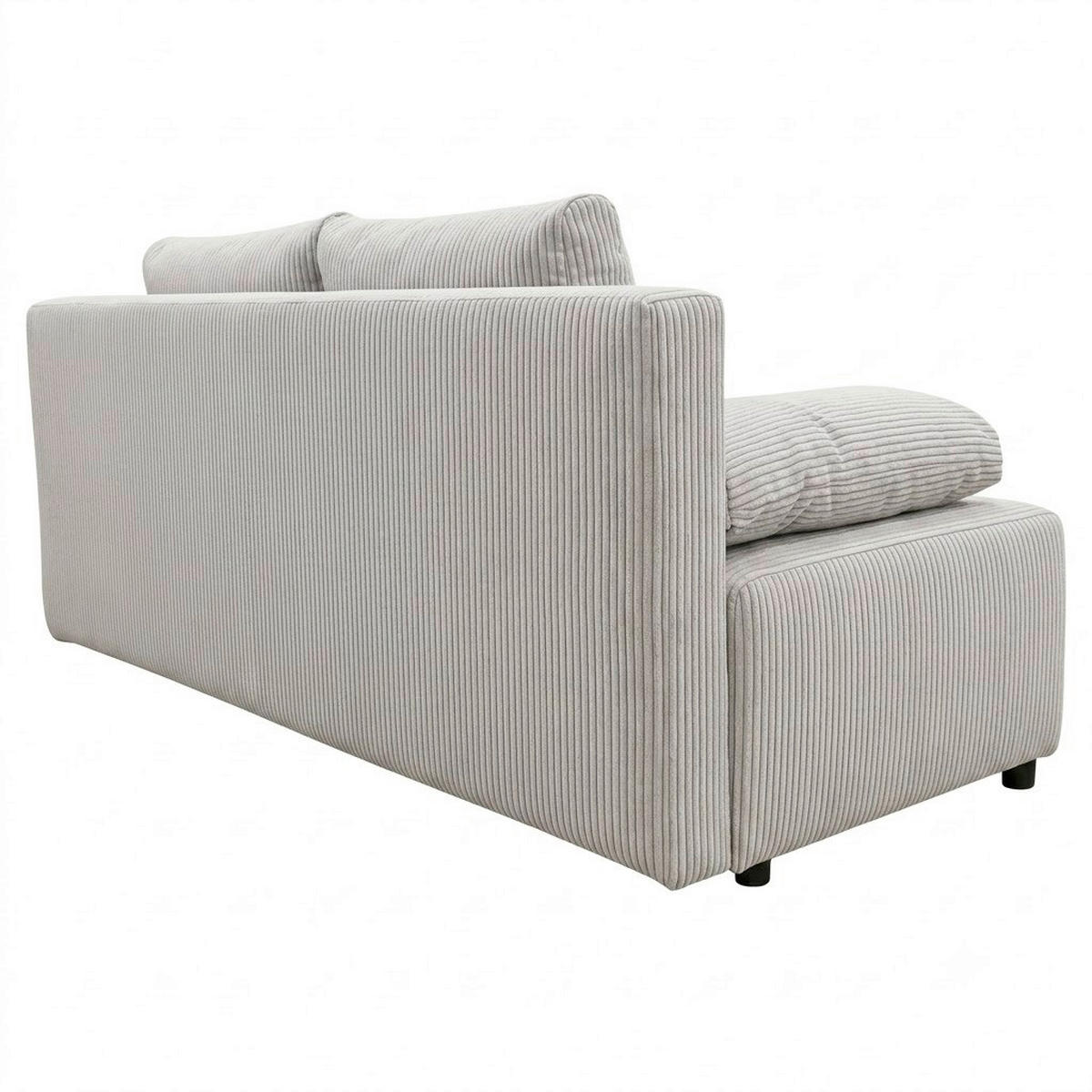 SCHLAFSOFA MILKY Cord Beige  inkl. Rückenkissen, Armlehnenkissen, Bettkasten  - Beige/Schwarz, Design, Kunststoff/Textil (206/87/88cm) - MID.YOU
