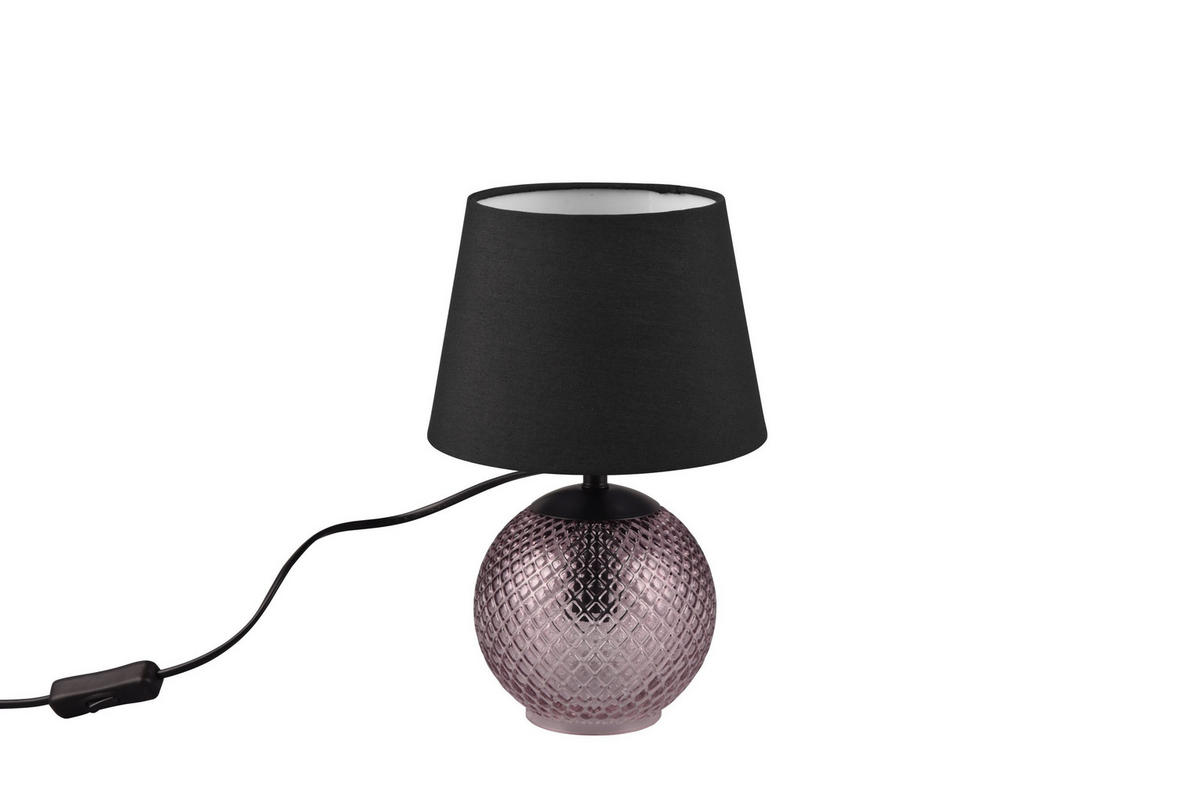 STOLNÍ LAMPA, E14, 18/29 cm  - starorůžová/černá, Basics, kov/textil (18/29cm) - Novel