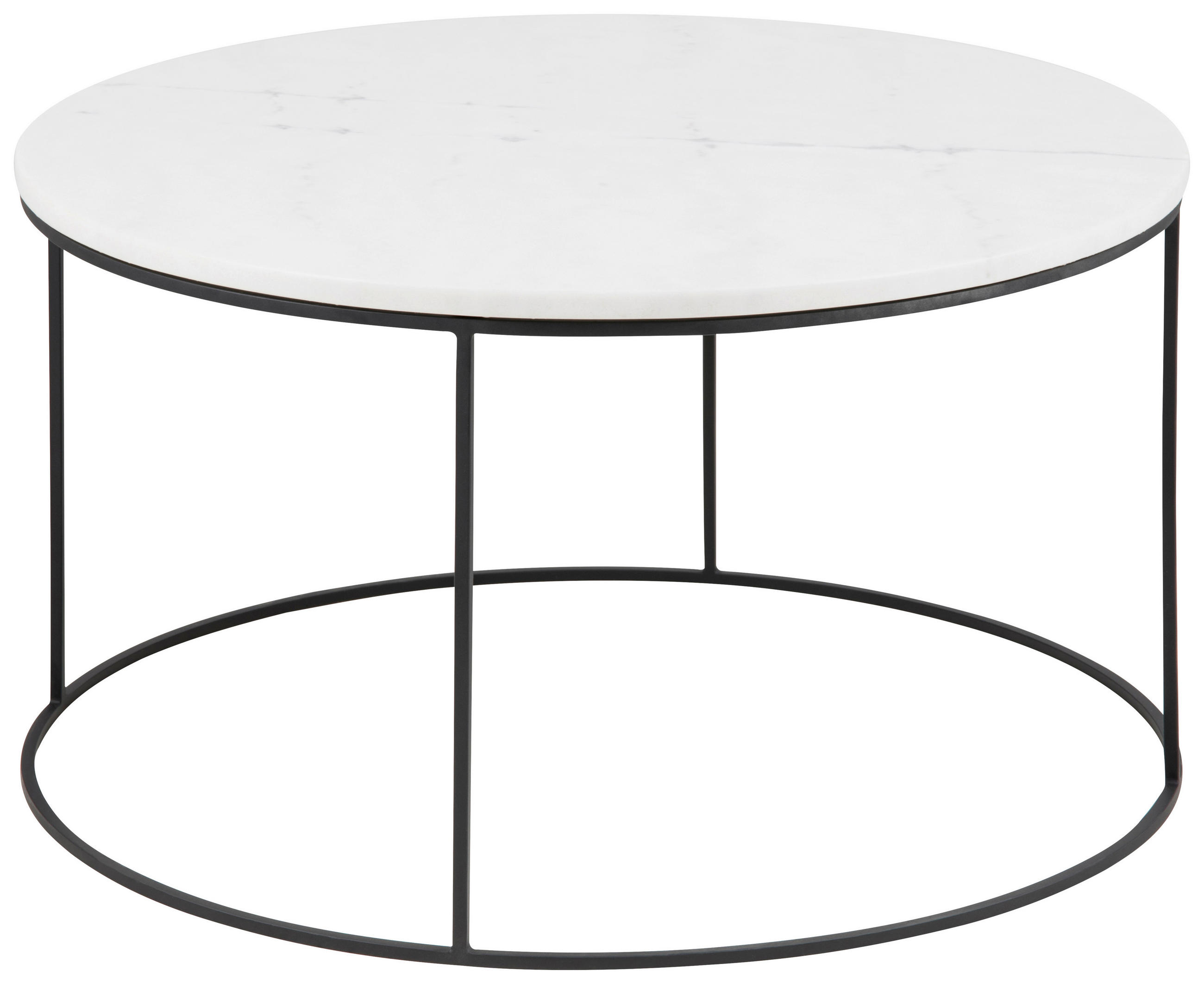 COUCHTISCH in Metall, Stein 80/80/45 cm  - Schwarz/Weiß, Trend, Stein/Metall (80/80/45cm) - MID.YOU