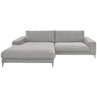 ECKSOFA Ottomane links  Hellgrau Feincord  - Hellgrau/Schwarz, Design, Textil/Metall (207/293cm) - Dieter Knoll