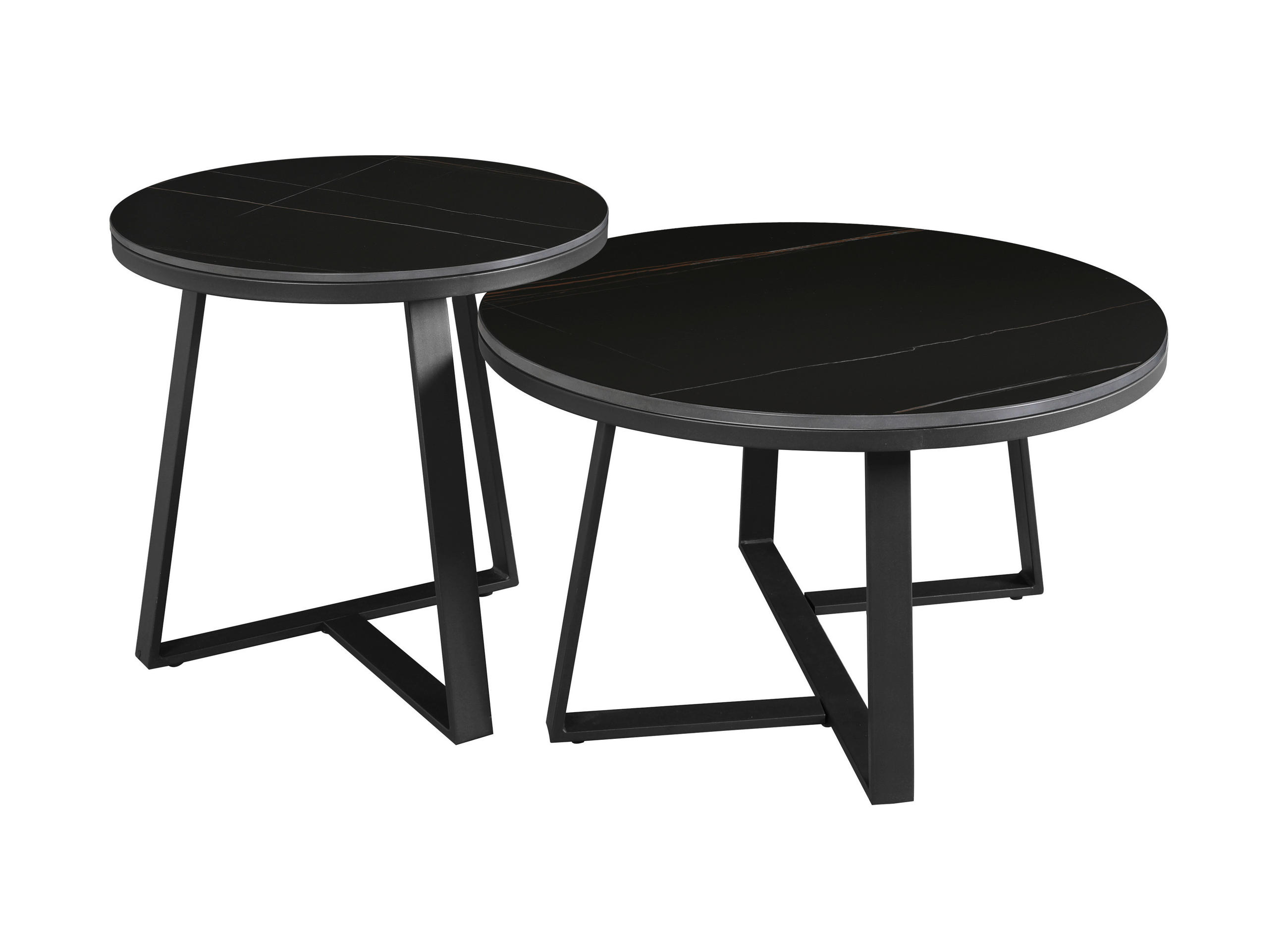 KONFERENČNÍ STOLEK, černá, kámen, 69/40 cm - černá, Moderní, kov/kámen (69/40cm) - MID.YOU