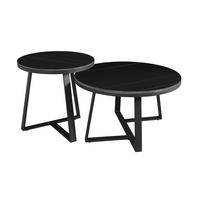 KONFERENČNÍ STOLEK, černá, kámen, 69/40 cm - černá, Moderní, kov/kámen (69/40cm) - MID.YOU