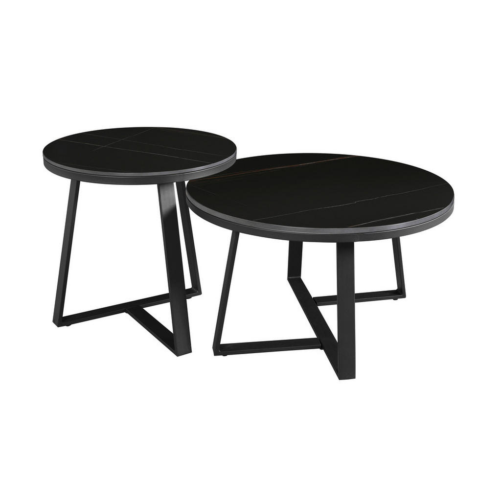 MID.YOU KONFERENČNÍ STOLEK, černá, kámen, 69/40 cm