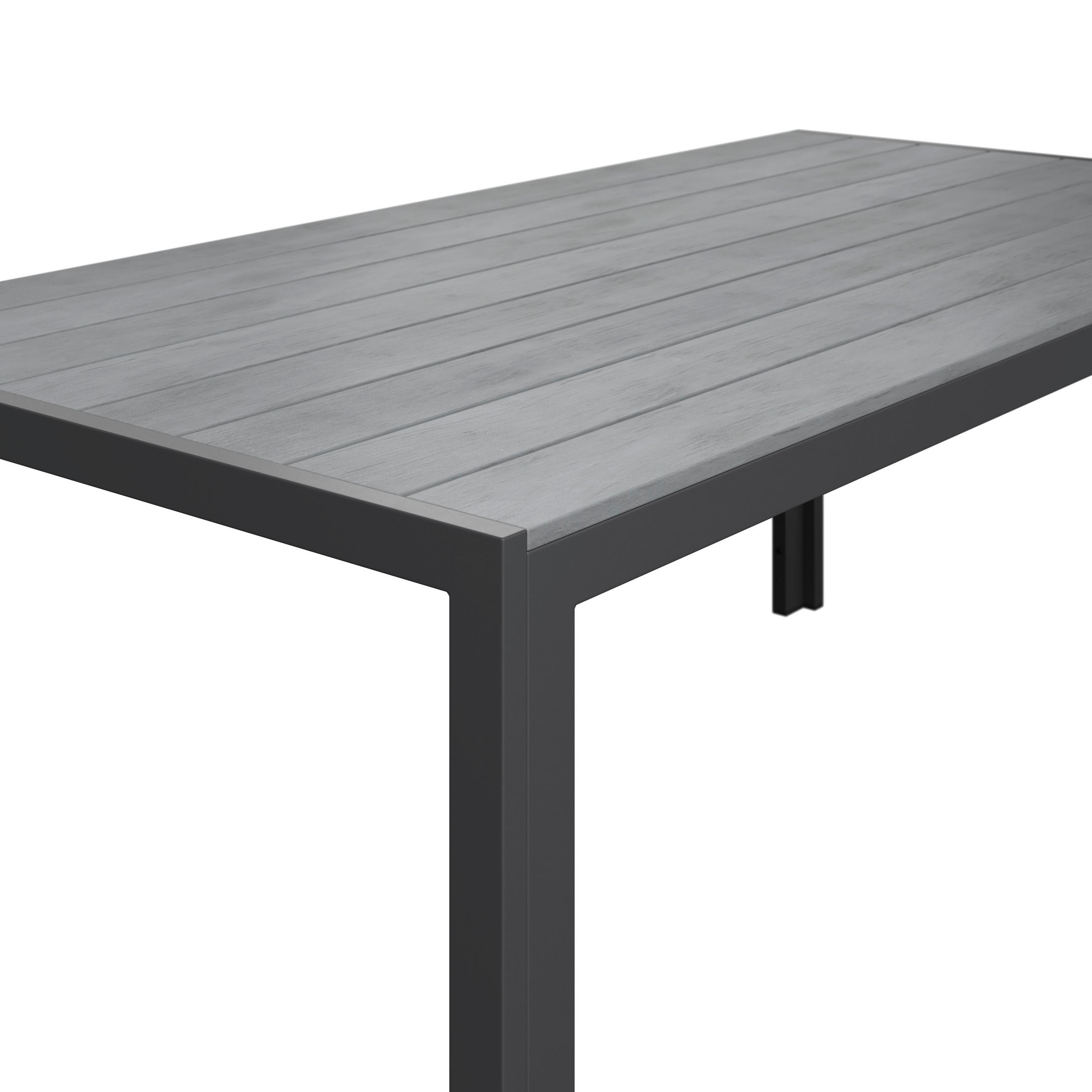 Thumbnail - Ambia Garden Gartentisch, Grau, Dunkelgrau, Metall, Kunststoff, rechteckig, eckig, 90x74x150 cm, Gartenmöbel, Gartentisc...