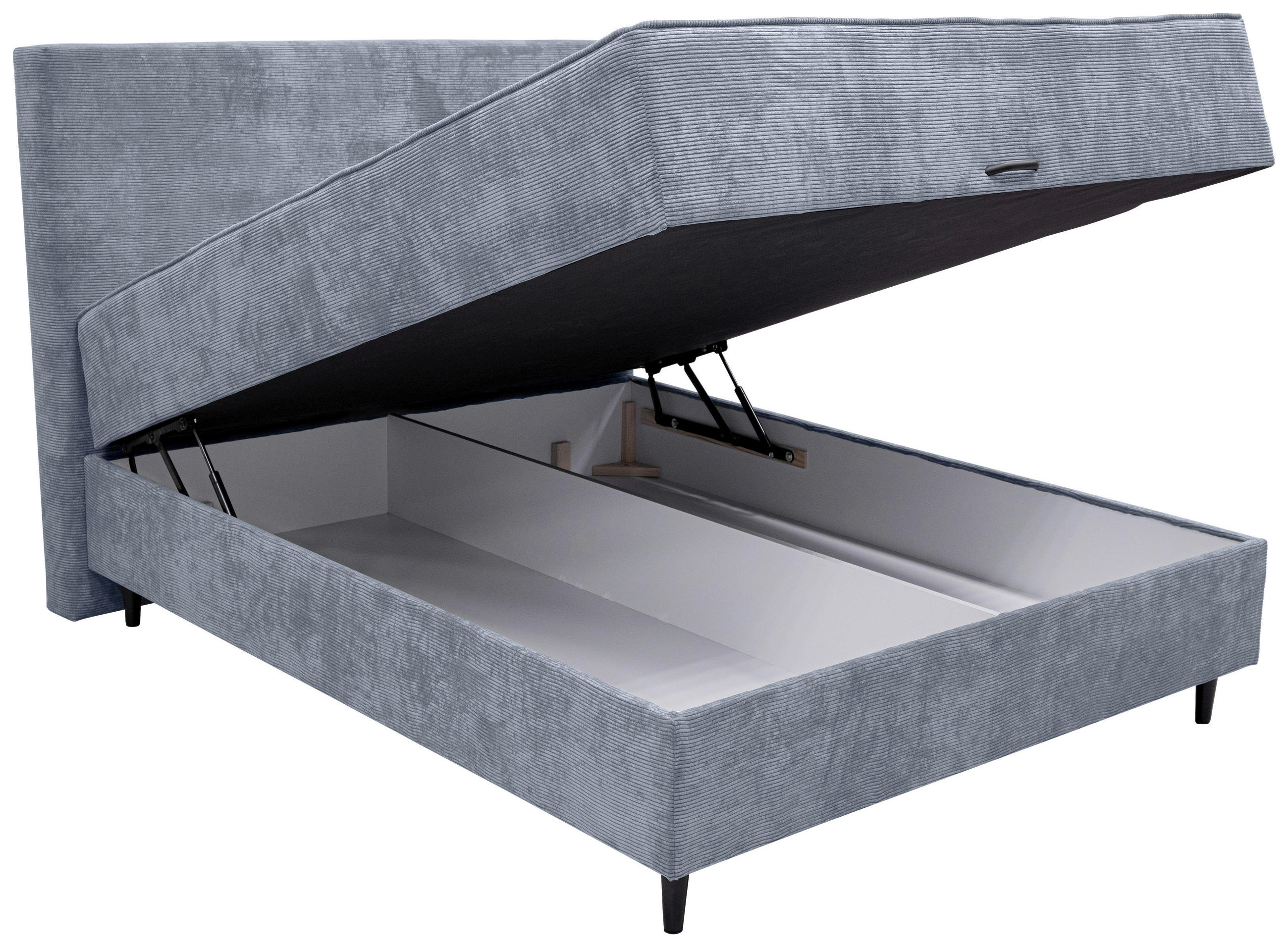 BOXSPRINGOVÁ POSTEĽ, tmavosivá - čierna/tmavosivá, Modern, drevo/kompozitné drevo (145/120/215cm) - Hom`in