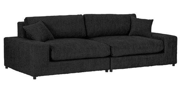 MEGASOFA Struktur, Bouclé Anthrazit  - Anthrazit/Schwarz, MODERN, Kunststoff/Textil (270/76/125cm) - Landscape