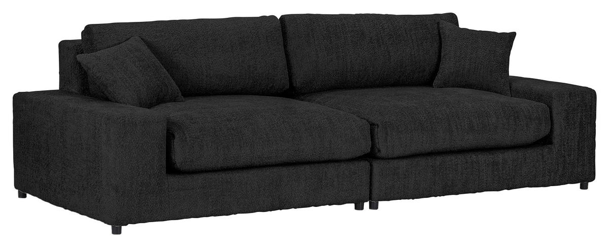 MEGASOFA Struktur, Bouclé Anthrazit  - Anthrazit/Schwarz, MODERN, Kunststoff/Textil (270/76/125cm) - Landscape