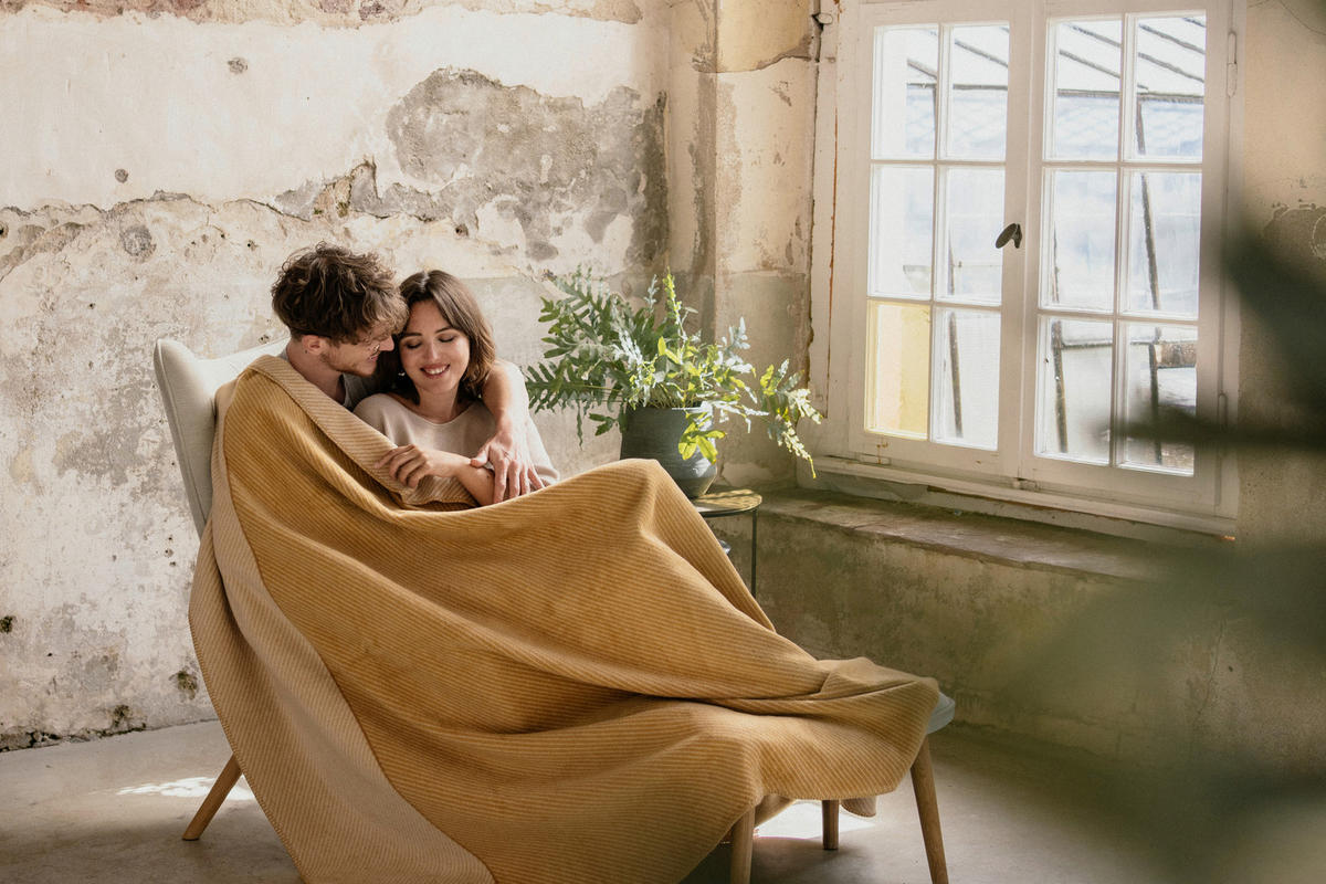 DEKORATIVNA ODEJA  AUSTIN  150/200 cm       rumena, naravne barve  - rumena/naravne barve, Konvencionalno, tekstil (150/200cm) - Ibena