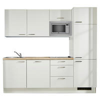 KÜCHENBLOCK 240 cm   in Weiß, Eichefarben  - Edelstahlfarben/Eichefarben, Design, Holzwerkstoff/Metall (240cm) - Pino