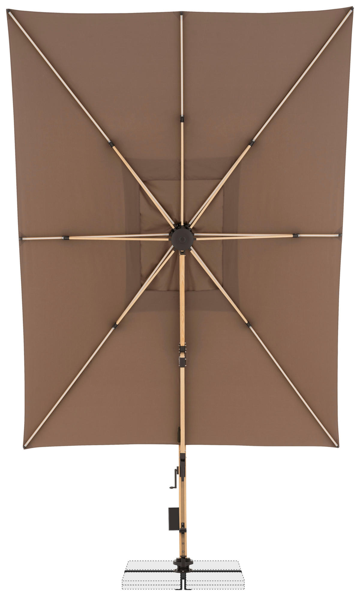 AMPELSCHIRM 400x300 cm Greige  - Greige/Eichefarben, Basics, Textil/Metall (400/300cm) - Doppler