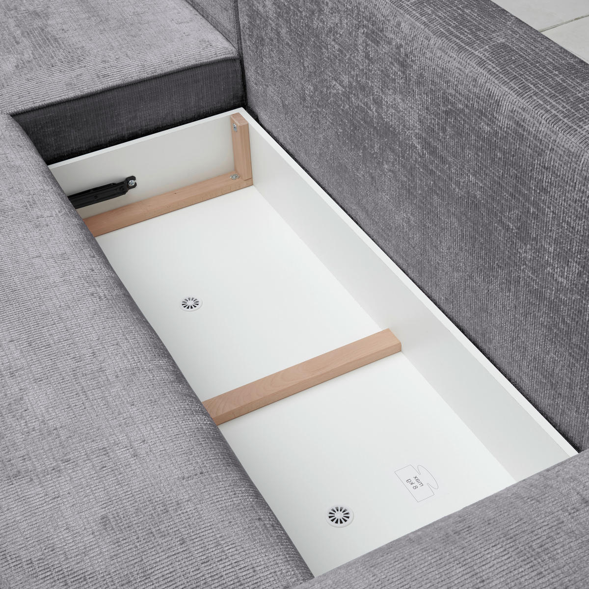 ECKSOFA in Plüsch Hellgrau  - Blaugrau/Hellgrau, Design, Kunststoff/Textil (152/288cm) - Xora