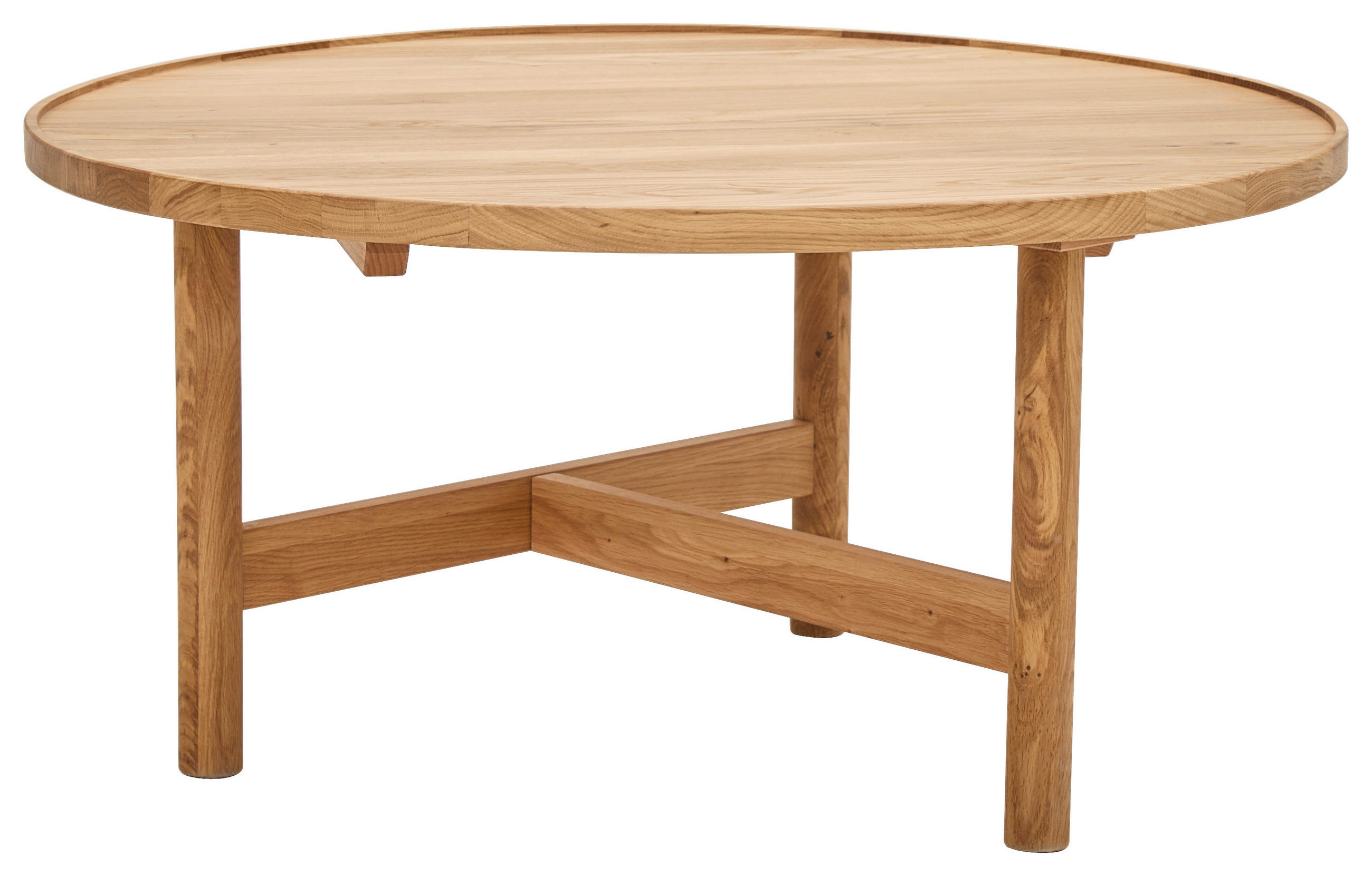 COUCHTISCH Wildeiche massiv 80/80/40 cm rund Wildeiche  - Wildeiche, Design, Holz (80/80/40cm) - Linea Natura