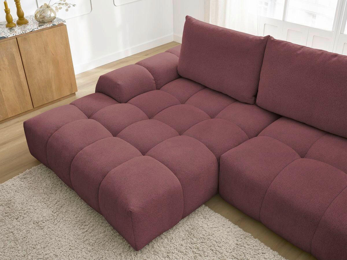 ECKSCHLAFSOFA EVEREST  mit Rücken echt, Armteil links, Armteil rechts Flachgewebe Rot  - Rot/Schwarz, MODERN, Kunststoff/Textil (180/318cm) - Livetastic