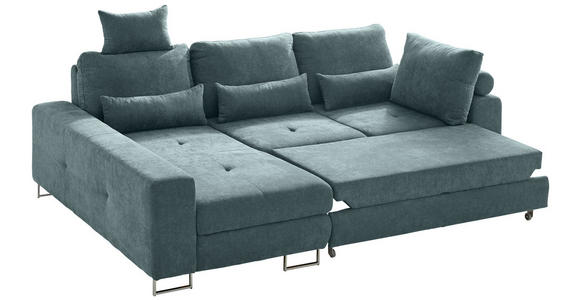 ECKSOFA Grün Flachgewebe  - Grün, Design, Textil/Metall (188/260cm) - Hom`in